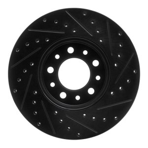 Ford Windstar Brake Rotor (1) - Front Left - R1 Concepts - Drilled & Slotted - Black - `99-`03